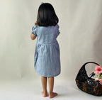 ArthLife Grey Flower Embroidered Dress