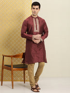 House of Pataudi Ethnic Motifs Embroidered Cotton Jashn Kurta