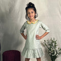 ArthLife Green & Yellow Pepa Collared Dress