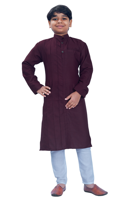 DEIANA'S Casual Designer Kurta Pyjama Set For Boys And kids (Wine)