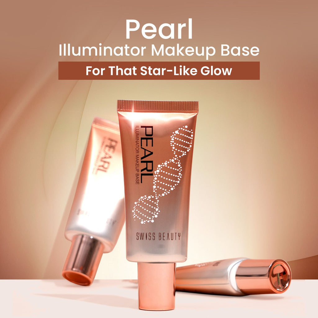 Swiss Beauty Pearl Illuminator Makeup Base Long lasting & Radiant Skin Highlighter - 01 Golden Pink - Distacart
