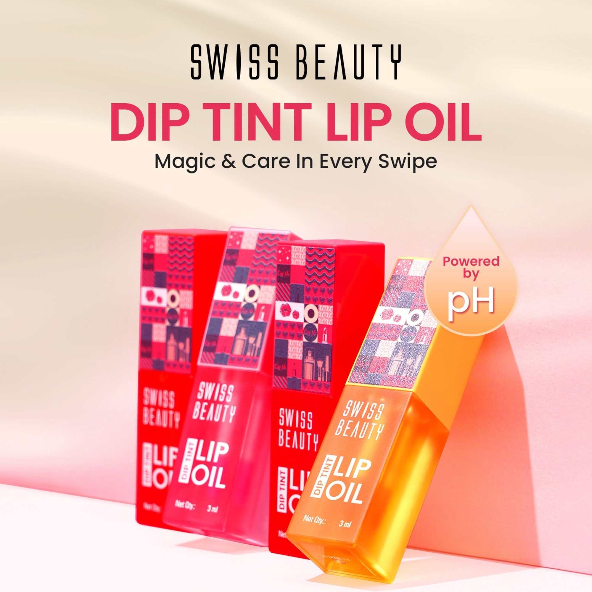 Swiss Beauty Dip Tint Color Changing Long Lasting With Vitamin-E PH Lip Oil - 2 Dragon Fruit - Distacart