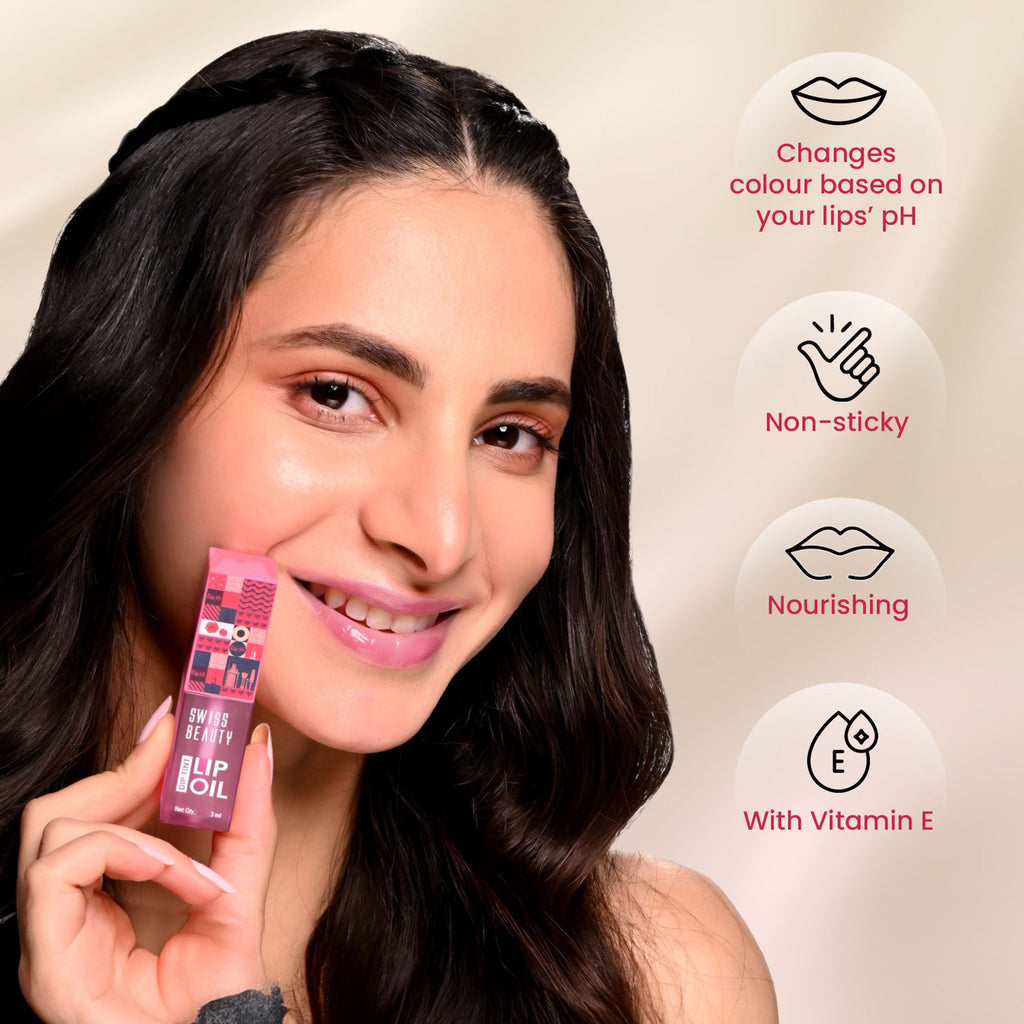 Swiss Beauty Dip Tint Color Changing Long Lasting With Vitamin-E PH Lip Oil - 3 Peach - Distacart