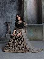 Anaita Black Embroidered Velvet Patiala Suit - Distacart