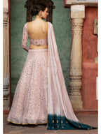 Myra Dusty Pink Georgette Embroidered Designer Lehenga