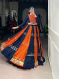 Lorenvalley Fashion Multicolor Pure Rayon Embossed Design With Gotta Patti Lace Touch Up Lehenga Choli