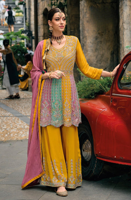 Anaita Pink Real Georgette Sequin Embroidered Readymade Salwar Suit