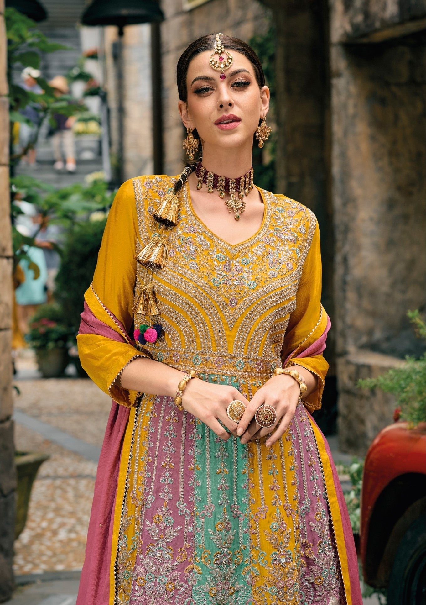 Anaita Pink Real Georgette Sequin Embroidered Readymade Salwar Suit - Distacart