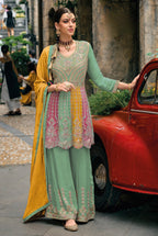 Anaita Green Real Georgette Sequin Embroidered Readymade Salwar Suit - Distacart