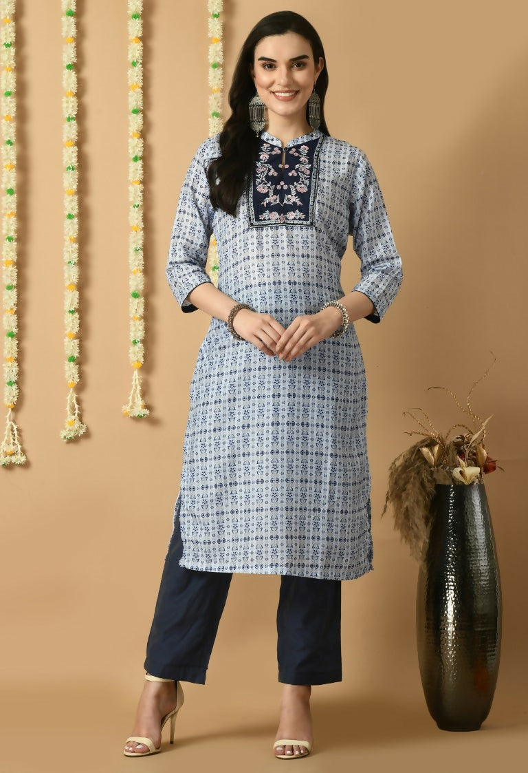 Joban Fashion Blue Maslin Kurta Set