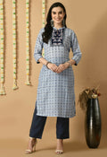 Joban Fashion Blue Maslin Kurta Set