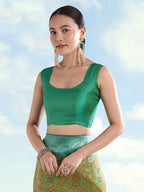 Monjolika Fashion Lemon Green Banarasi Silk Saree With Traditional Paisley Weaves - Distacart