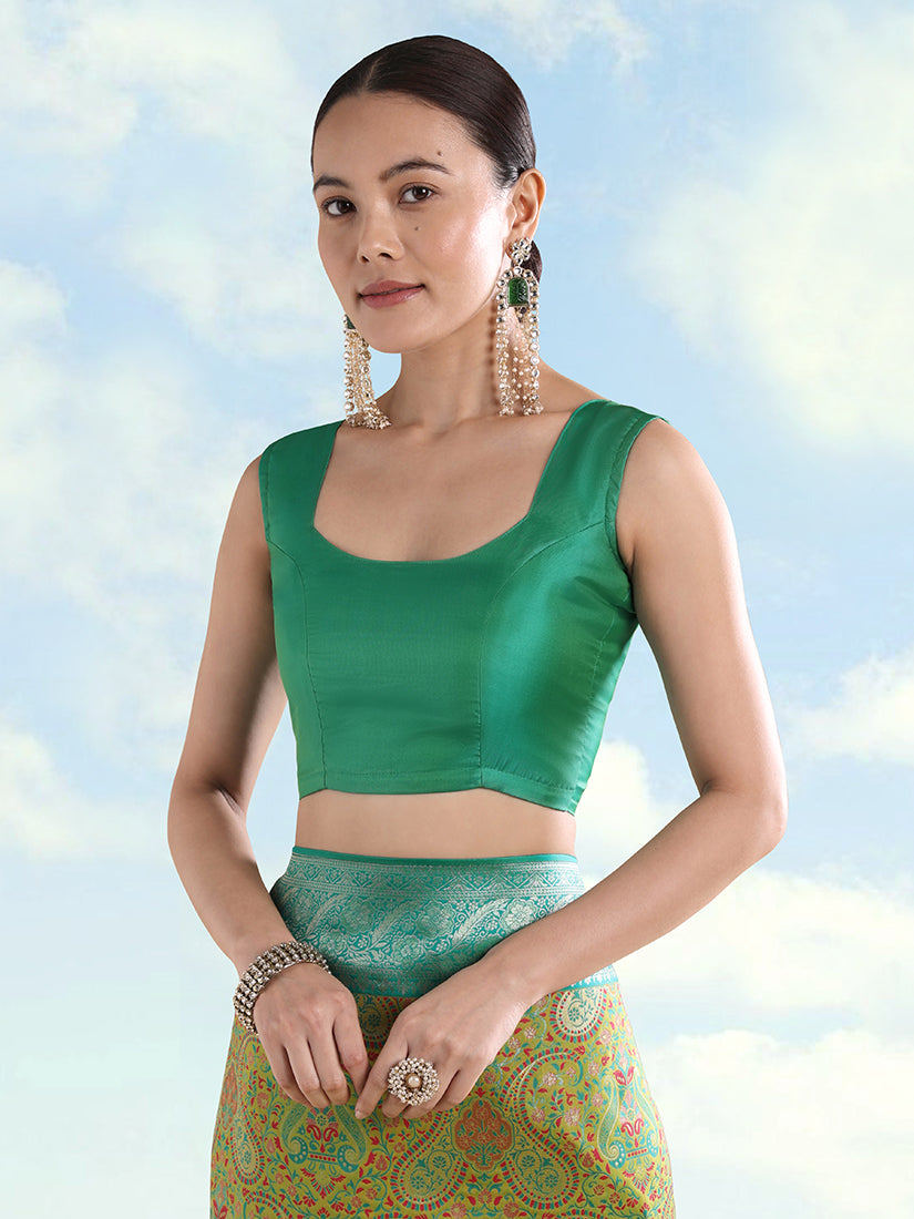 Monjolika Fashion Lemon Green Banarasi Silk Saree With Traditional Paisley Weaves - Distacart