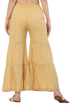 PAVONINE Beige Color 3-Panels Golden Gota Flared Sharara For Women - Distacart