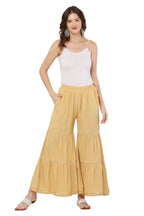 PAVONINE Beige Color 3-Panels Golden Gota Flared Sharara For Women - Distacart