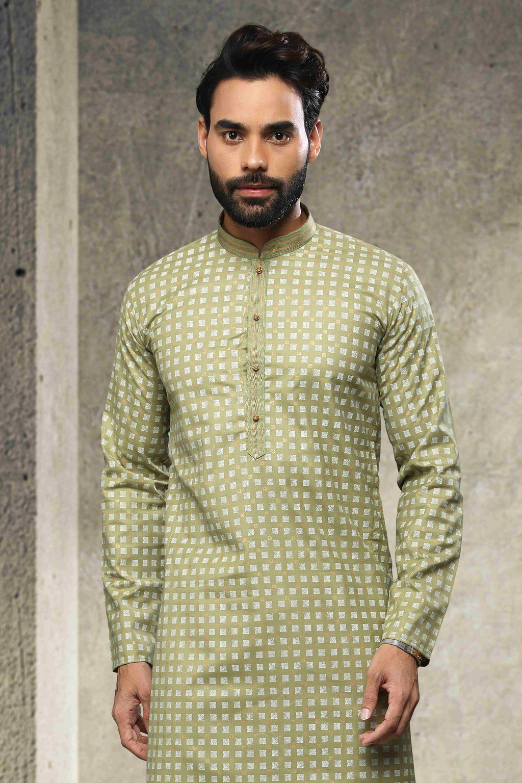 Raivat Ethnic Cotton Printed Work Kurta Pajama In Light Green Colour