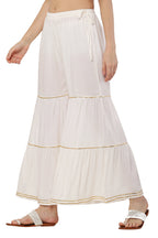 PAVONINE Off White Color 3-Panels Golden Gota Flared Sharara For Women - Distacart