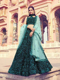 Myra Black Heavy Embroidered Fur Lehenga
