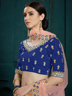 Myra Navi Blue Georgette Embroidered Lehenga