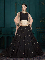 Myra Black Georgette Embroidered Lehenga