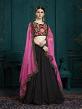 Myra Black Georgette Embroidered Lehenga