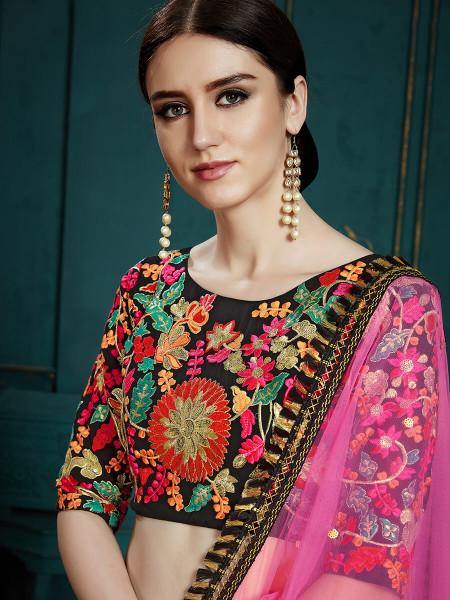 Myra Black Georgette Embroidered Lehenga