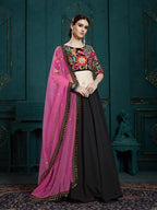 Myra Black Georgette Embroidered Lehenga