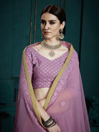 Myra Lavender Georgette Embroidered Lehenga