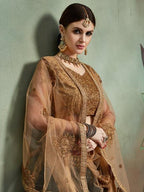 Myra Black Soft Net Heavy Embroidered Lehenga