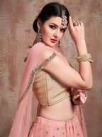 Myra Baby Pink Soft Net Heavy Embroidered Lehenga