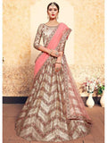 Myra Tortilla Brown Satin Embroidered Lehenga