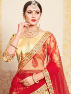 Myra Beige Satin Embroidered Lehenga