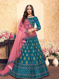 Myra Sky Blue Satin Embroidered Lehenga