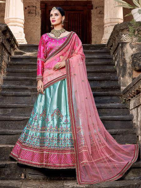 Myra Skyblue Embroidered Lehenga