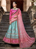 Myra Skyblue Embroidered Lehenga