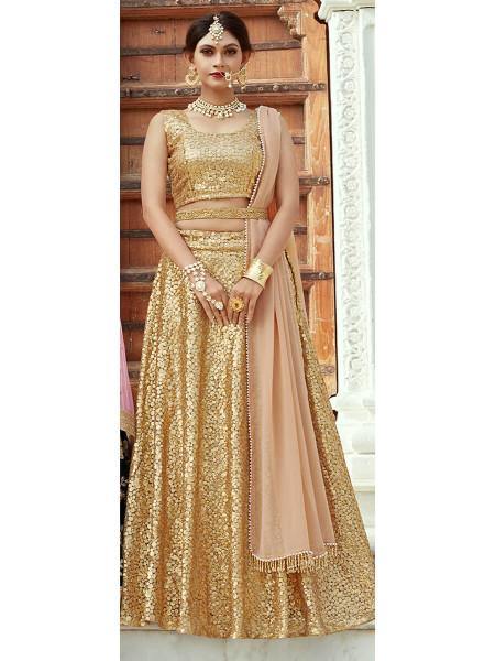 Myra Beige Soft net Lahanga