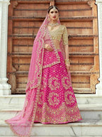 Myra Magenta Art Silk Lahanga