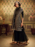 Myra Black Soft Net Gharara Suit