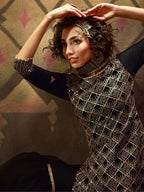 Myra Black Soft Net Gharara Suit