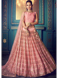 Myra Pink Heavy Embroidered Net Lehenga