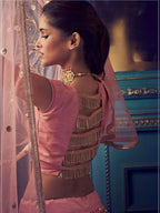 Myra Pink Heavy Embroidered Net Lehenga