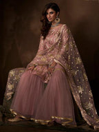 Myra Purple Soft Net Gharara Suit