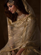 Myra Dusky Beige Soft Net Gharara Suit