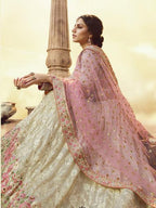 Myra White Heavy Embroidered Georgette Lehenga