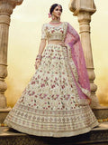 Myra Off White Heavy Embroidered Georgette Lehenga