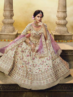 Myra Off White Heavy Embroidered Georgette Lehenga