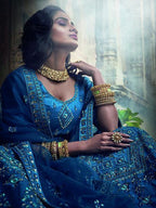 Myra Kerosene Blue Art Silk Embroidered Lehenga
