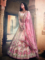 Myra Off White Organza Heavy Embroidered Lehenga