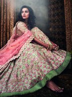 Myra Pista Green Heavy Embroidered Lehenga Choli