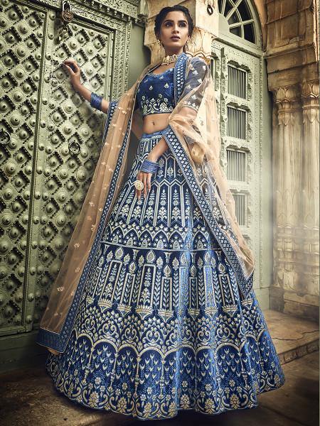 Myra Royal Blue Heavy Embroidered Lehenga Choli